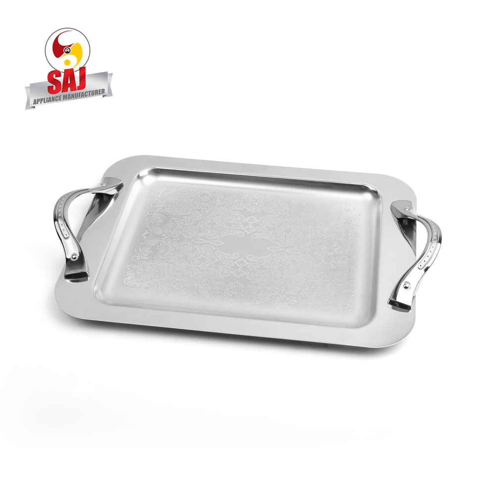 سینی استیل مستطیل کوچک کرم کد: 1268c سینی استیل مستطیل کوچک کرم کد: 1268c