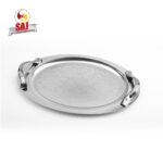 سینی استیل بیضی کرم کد :1568c