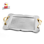 سینی استیل دالبری بزرگ طلایی کد:3168G